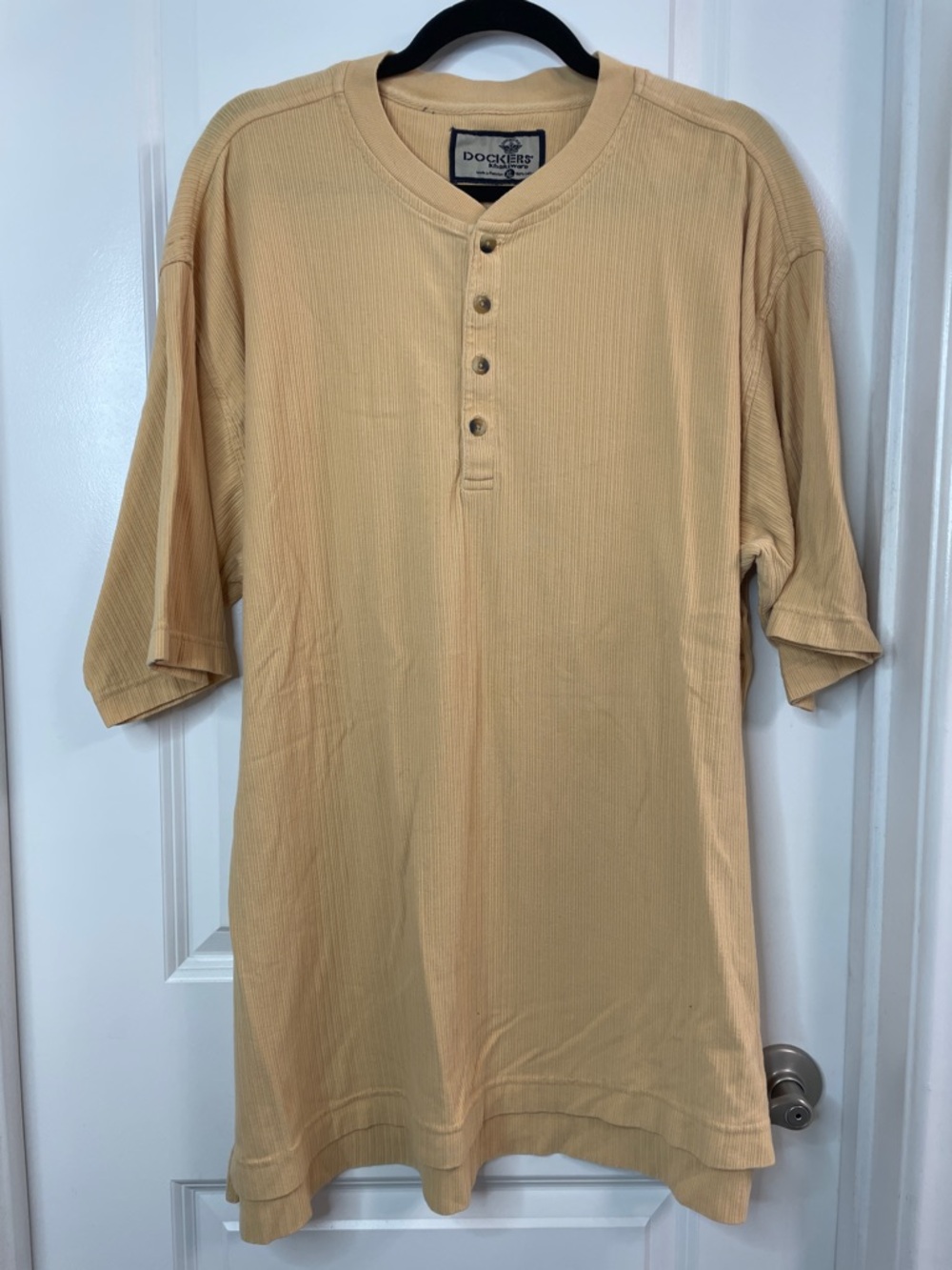 Dockers Men’s Short Sleeve Henley Shirt - Light Tan